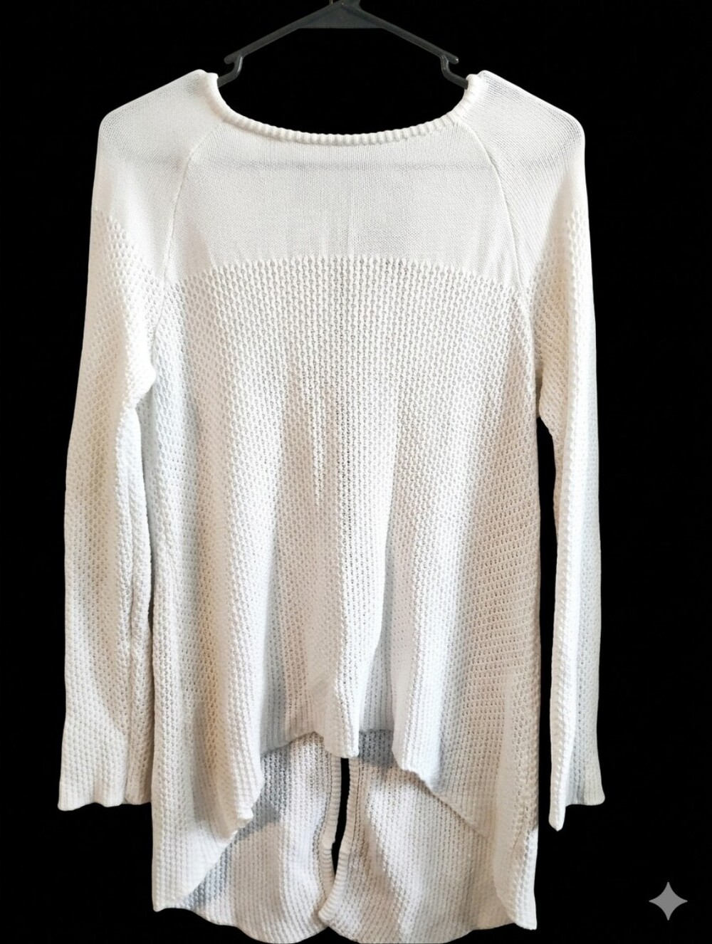 Nicole by Nicole Miller White Open Front Cardigan - Textured Knit - Size Small